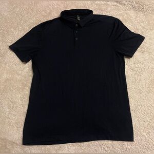 Lululemon Men Navy Blue Evolution Short Sleeve Polo Shirt Slim Fit Performance L